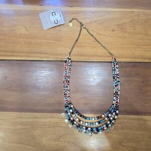 Zad Stone Bead Disc Necklace